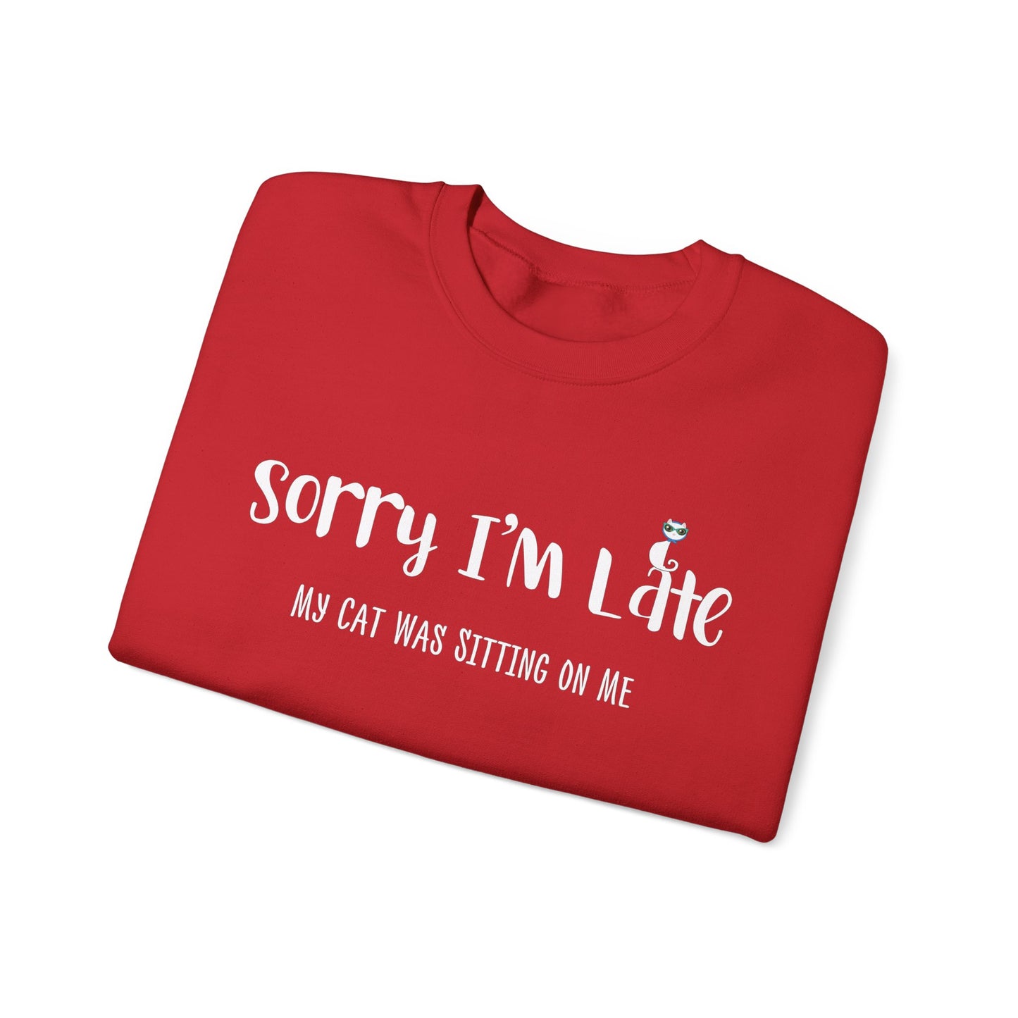 Red My Cat Was Sitting On Me Unisex Crewneck Sweatshirt