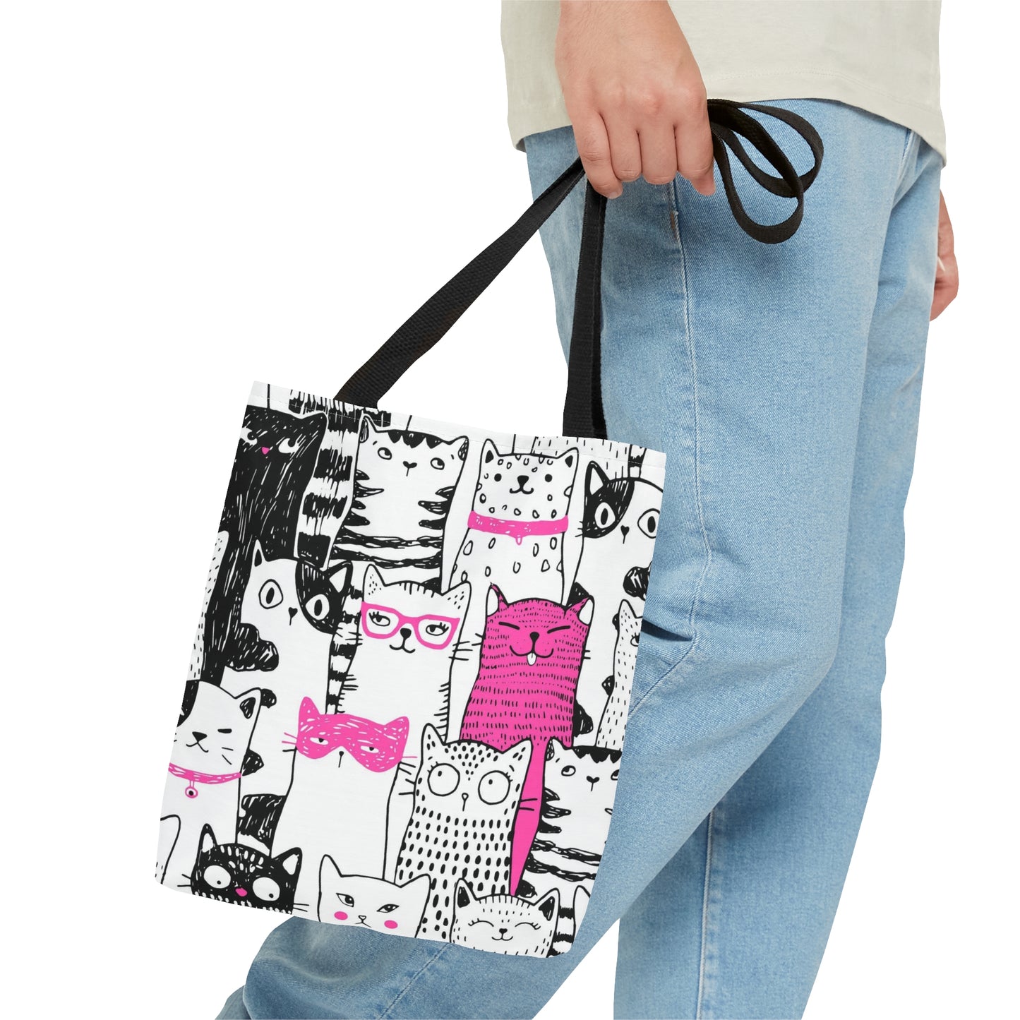 Tote bag with cartoon cats
