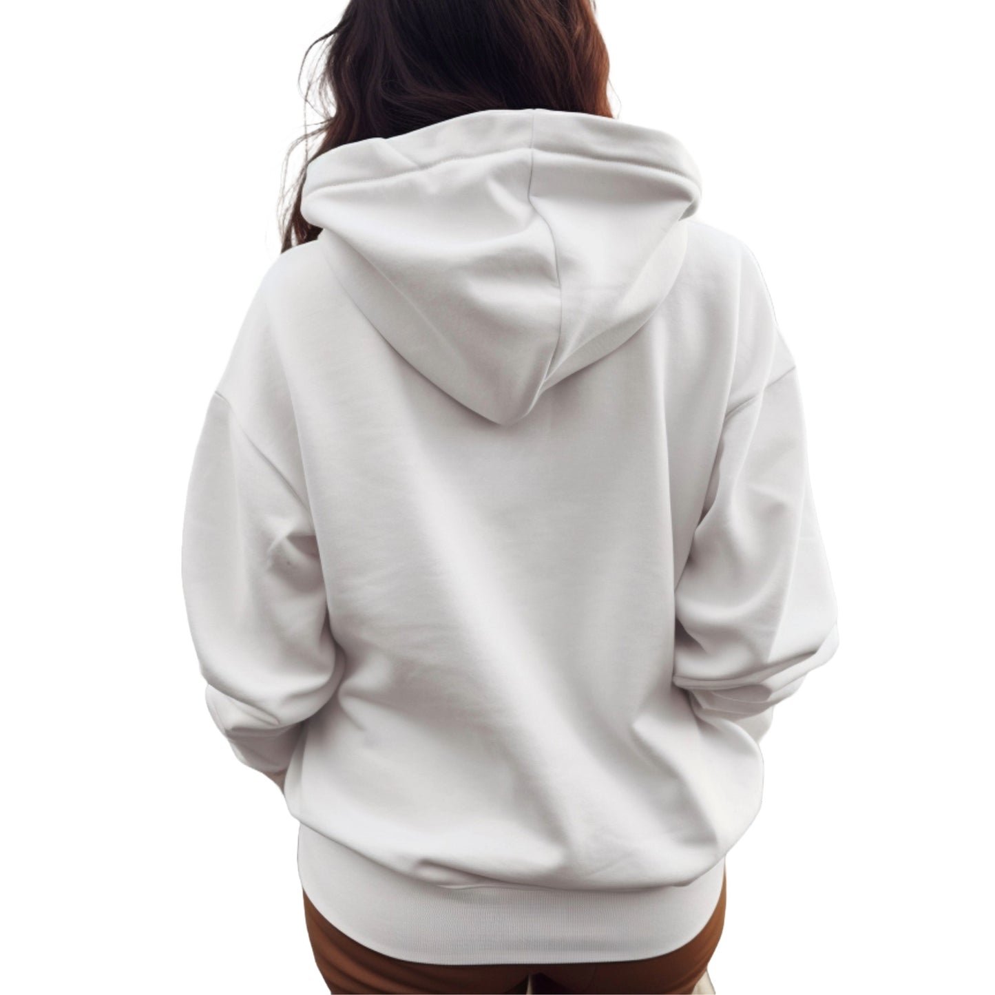 White Awesome Cat Themed Hooded Sweatshirt Unisex