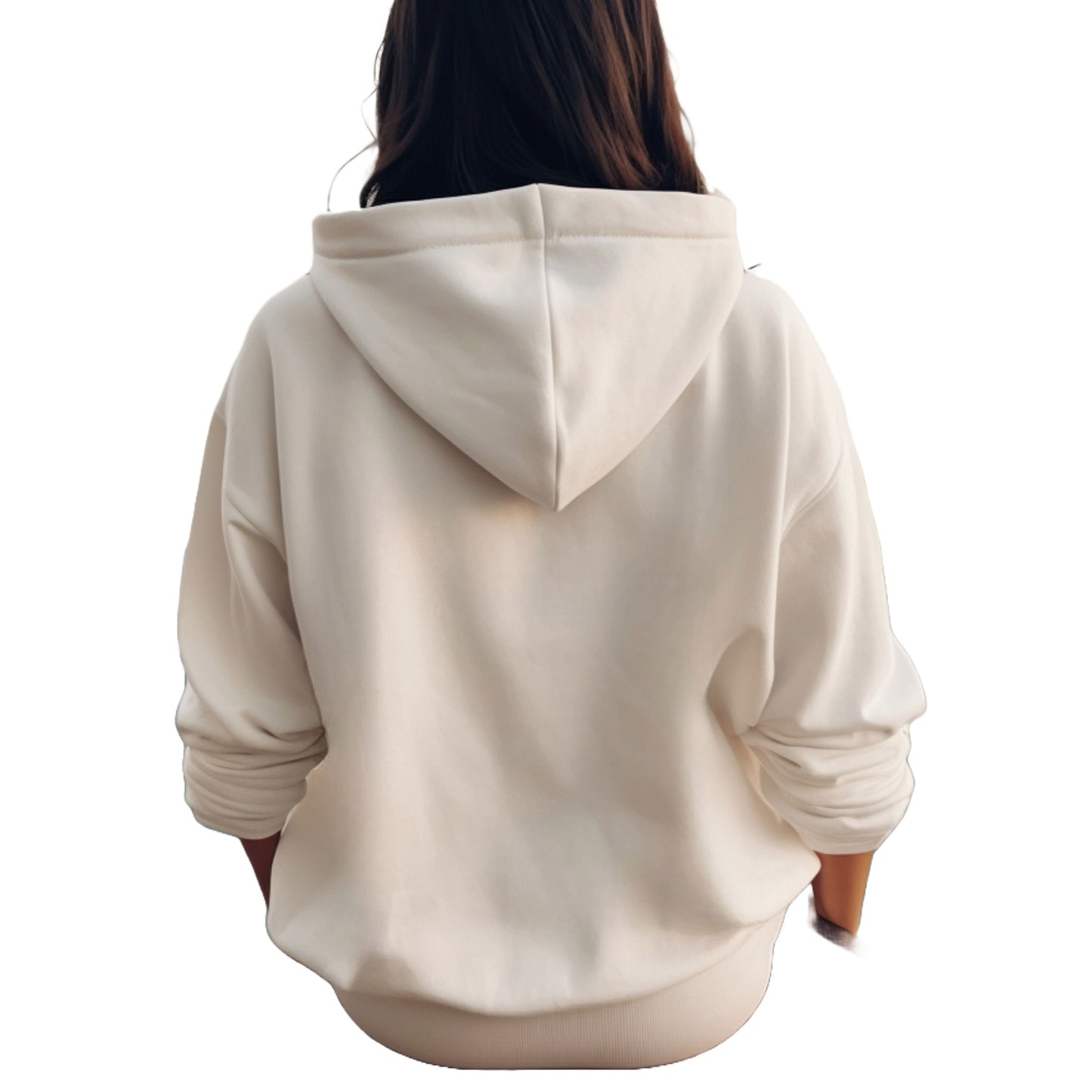 White_Beret_Girl_Cat Themed Hooded_Sweatshirt