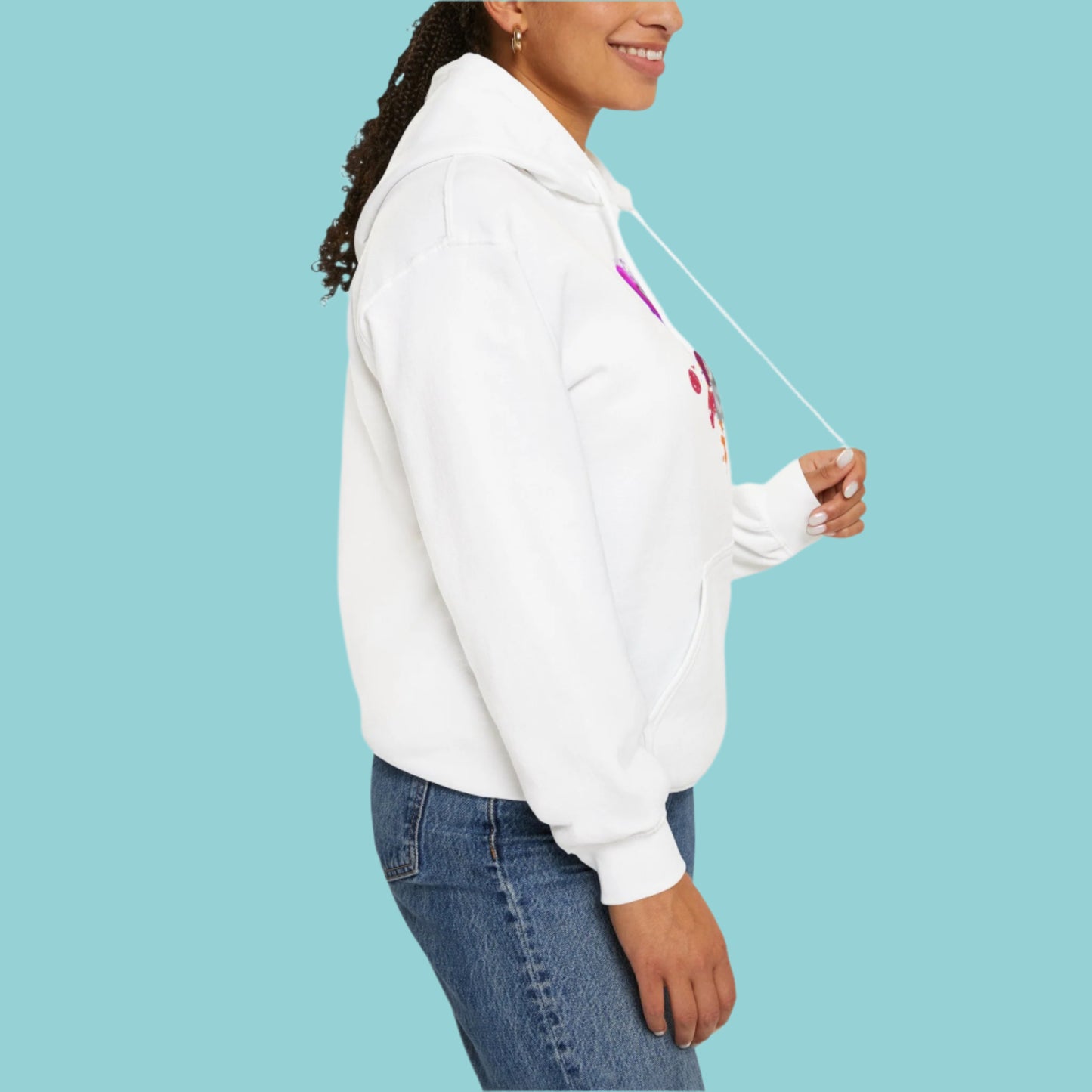 White_Beret_Girl_Cat Themed Hooded_Sweatshirt