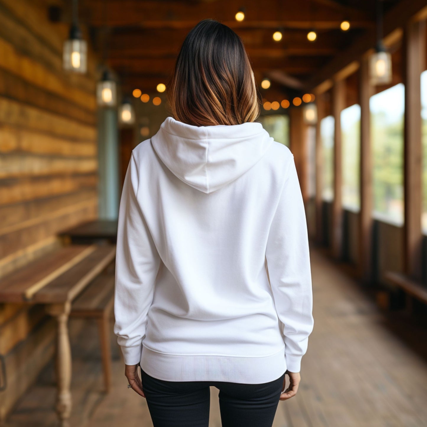 White Cat Themed Love USA Hooded Sweatshirt Unisex