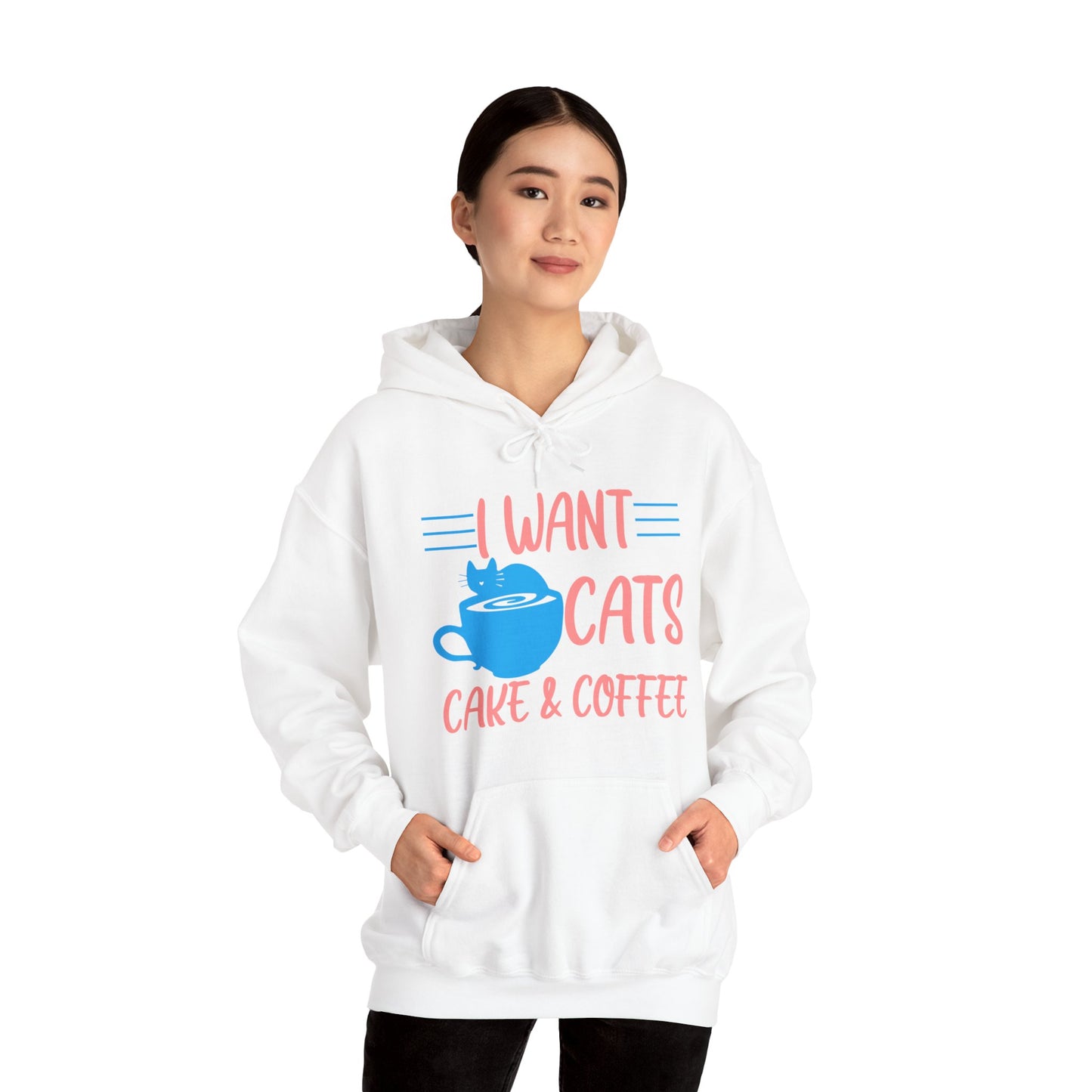 White Cats Cake & Coffee Hooded Sweater Unisex