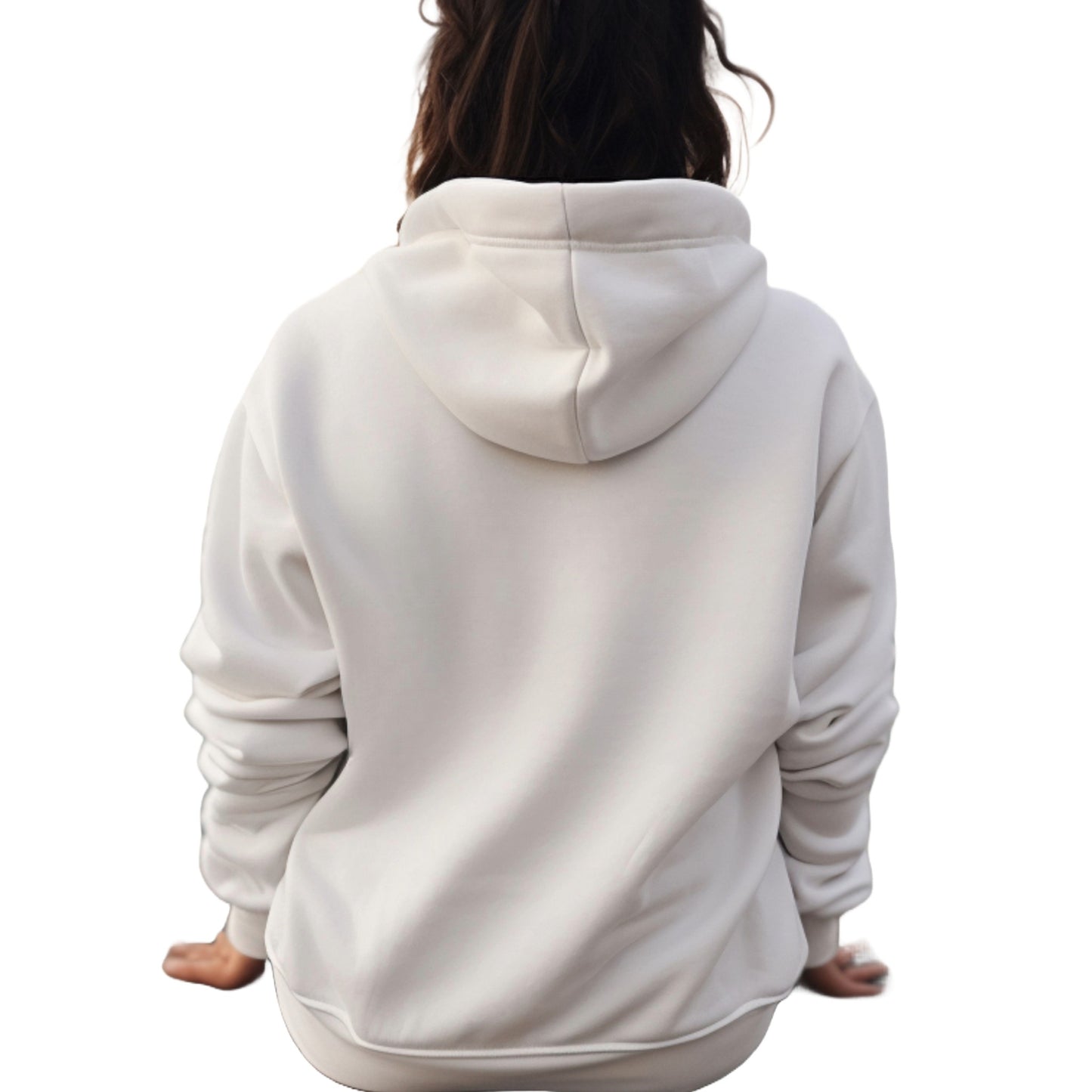 White Headscarf Cat Themed Hooded Sweatshirt Unisex