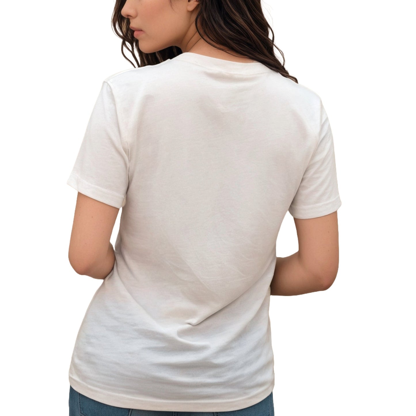 White Super Cat V-Neck Unisex T-Shirt