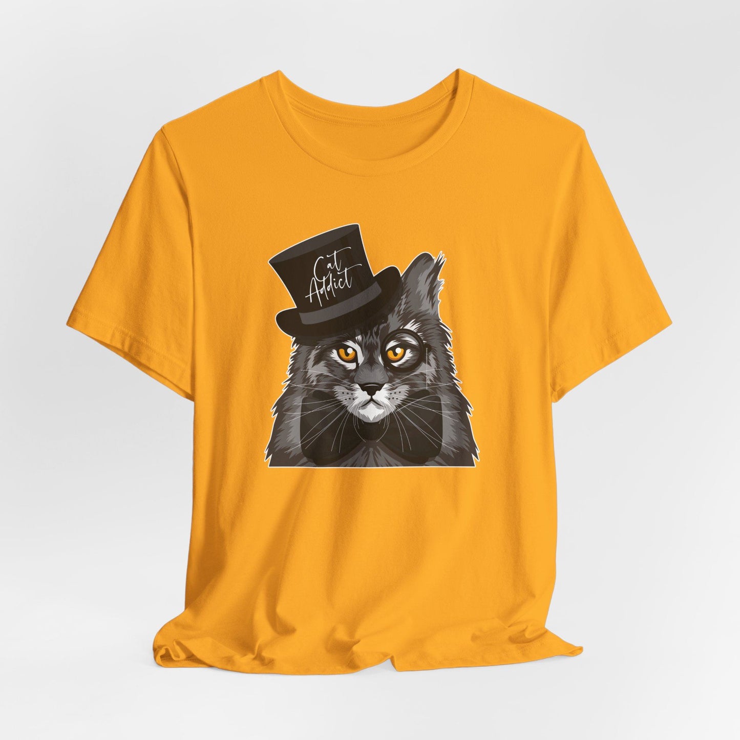 Gold Cat Addict T-Shirt Unisex Crew Neck