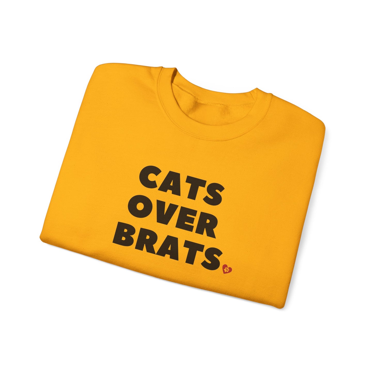 Gold Cats Over Brats Crewneck Unisex Sweatshirt