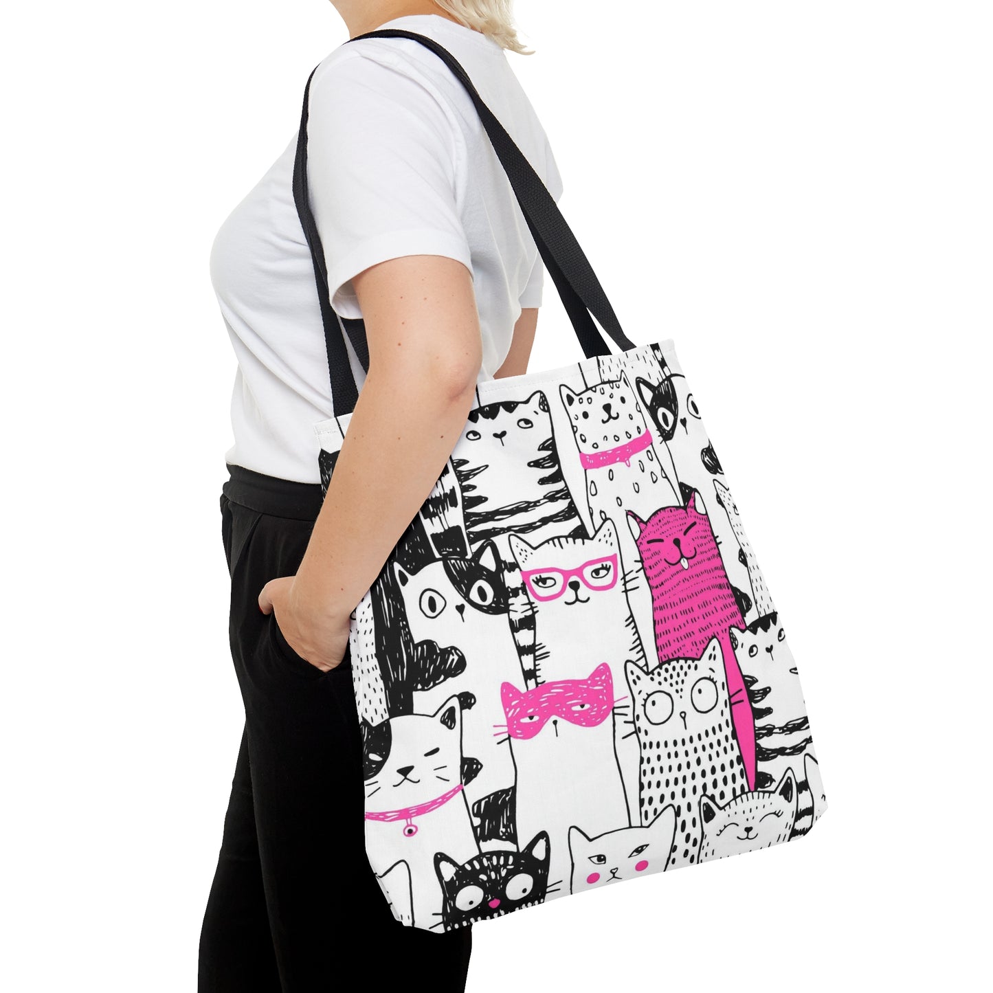 Tote bag with cartoon cats