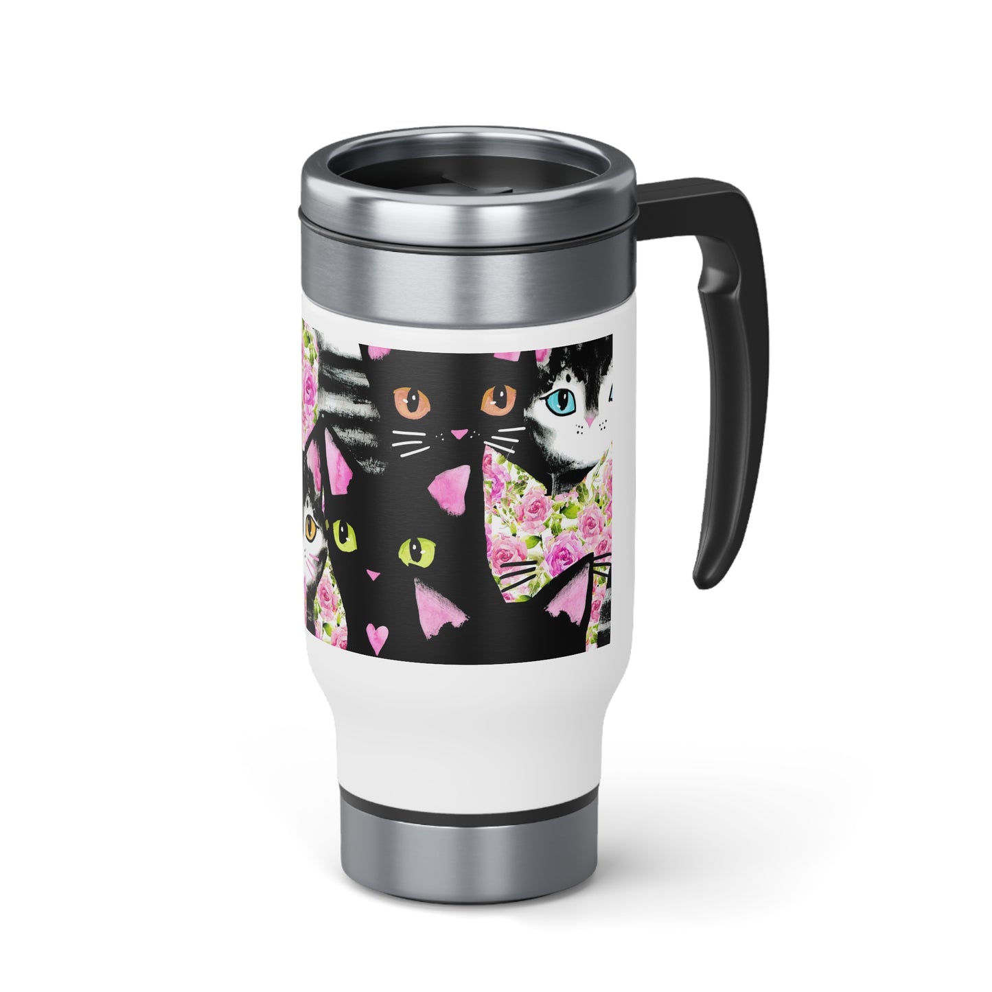 Cats & Roses Travel Mug