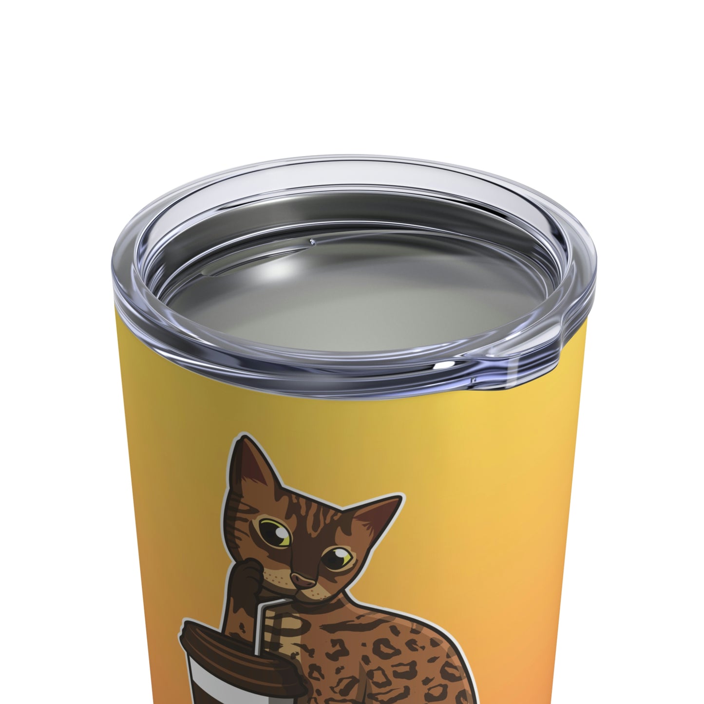 Drinking Bengal Cat Yellow Tumbler 10oz