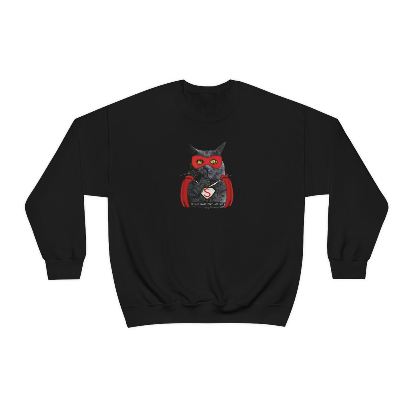 Black Super Cat Crewneck Unisex Sweatshirt