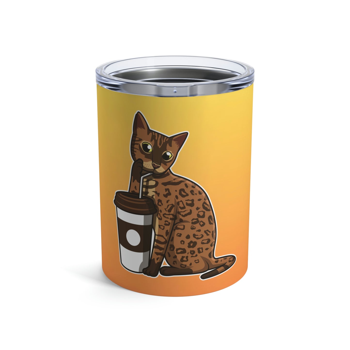 Drinking Bengal Cat Yellow Tumbler 10oz