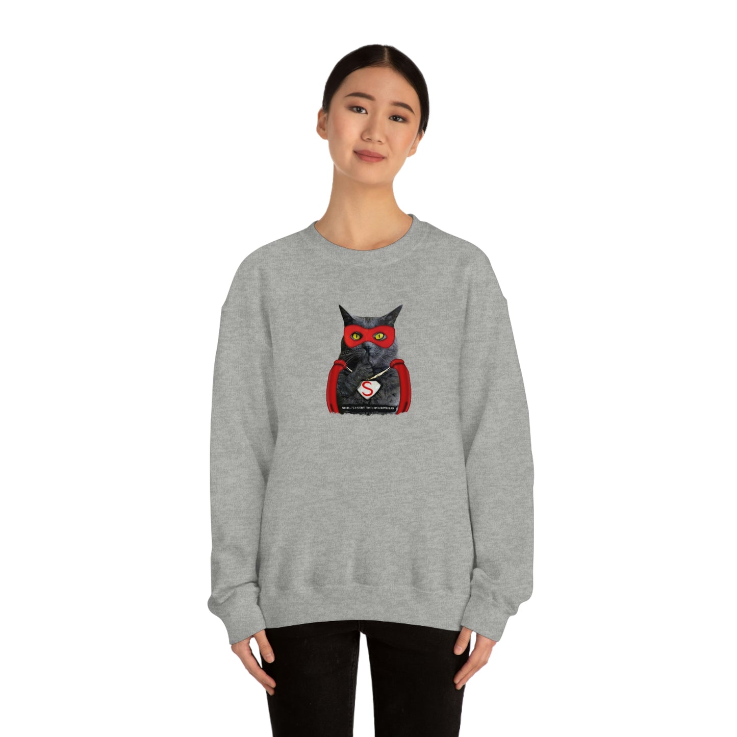 Oyster Super Cat Crewneck Unisex Sweatshirt