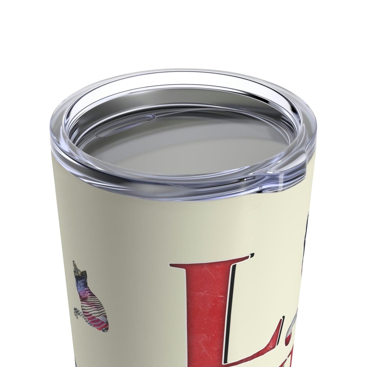 LOVE USA Tumbler 20oz Cat And USA Flag Stars And Stripes Themed Travel Tumbler
