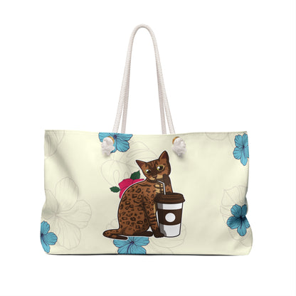 Drinking Cat Weekender Bag (Cream)