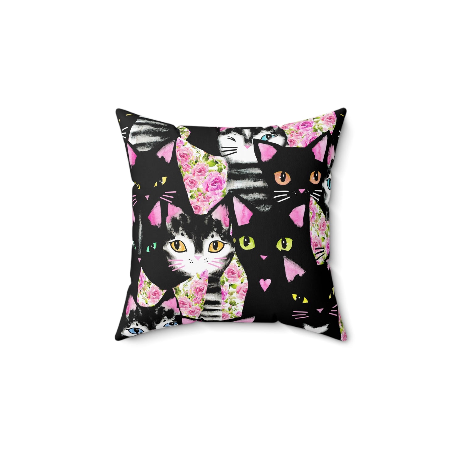 Cats & Roses Pillow