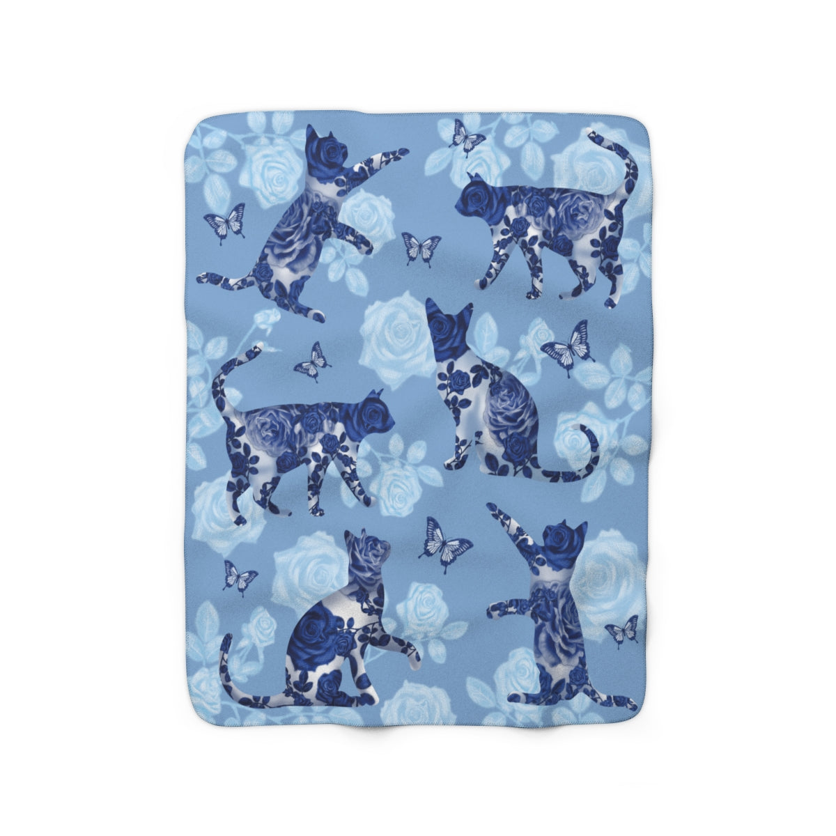 Floral Blue Fleece Blanket