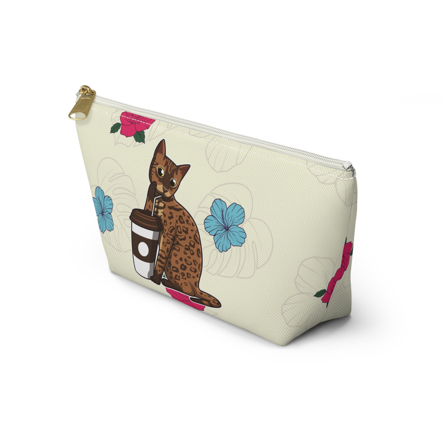 Drinking Cat Accessory Bag (Cream)