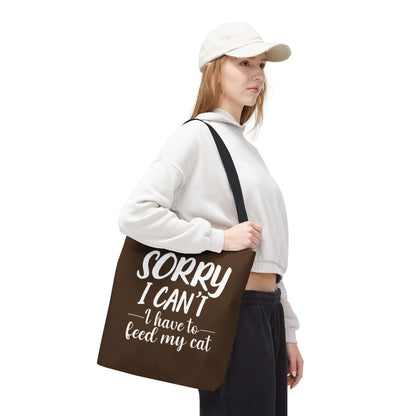 Feed My Cat Tote Bag (Brown)
