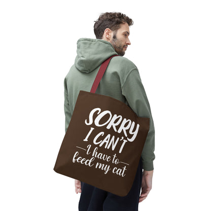 Feed My Cat Tote Bag (Brown)