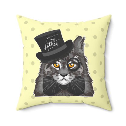 Cat Addict Throw Pillow