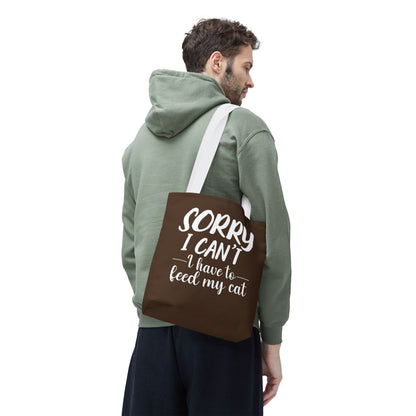 Feed My Cat Tote Bag (Brown)