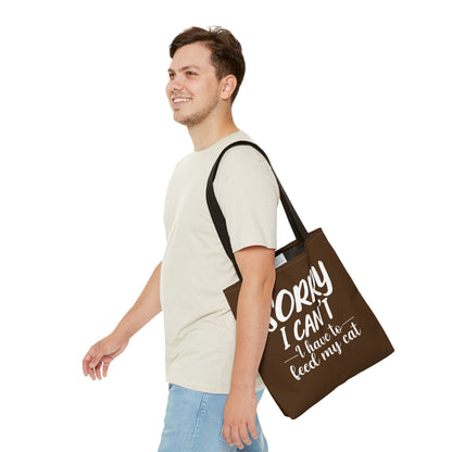 Feed My Cat Tote Bag (Brown)