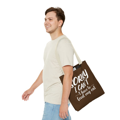 Feed My Cat Tote Bag (Brown)