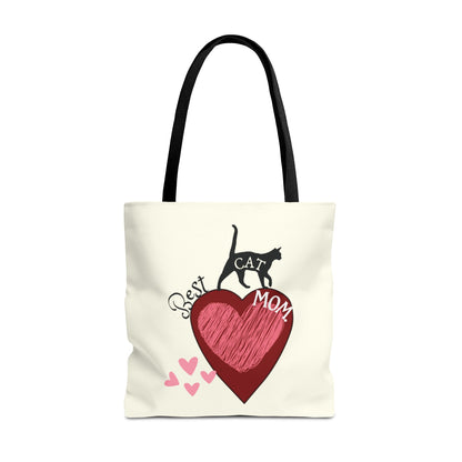 Cat Mom Heart Tote Bag