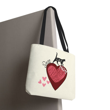 Cat Mom Heart Tote Bag