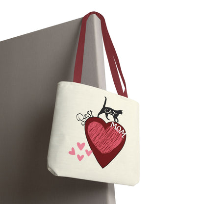 Cat Mom Heart Tote Bag