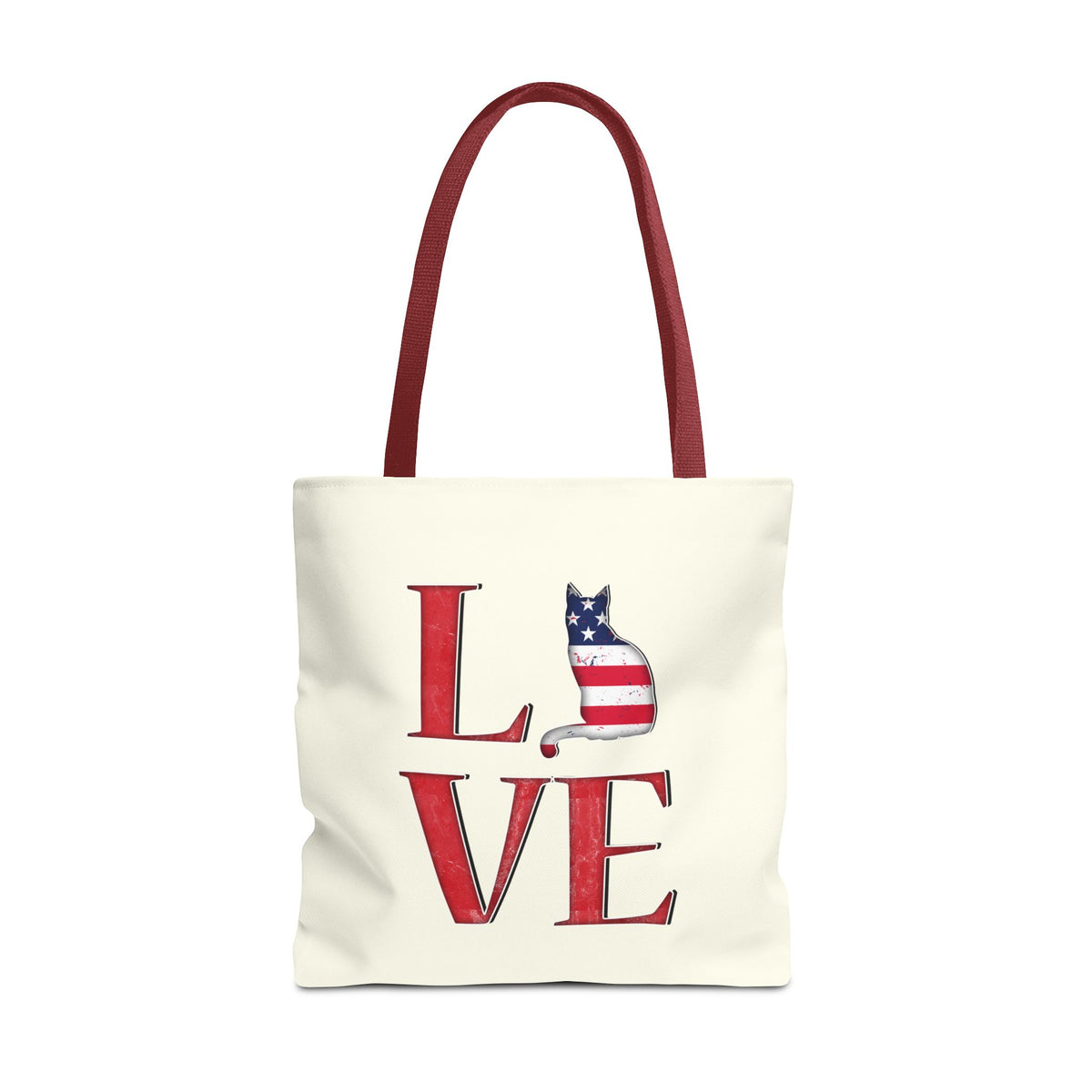 Patriotic Cat Love Tote Bag (Cream)