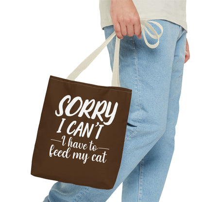 Feed My Cat Tote Bag (Brown)