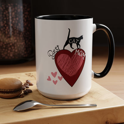 Best Cat Mom Accent Mug
