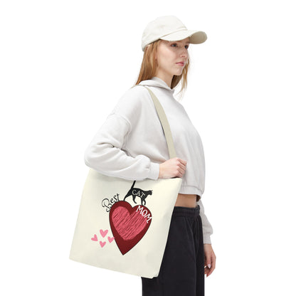 Cat Mom Heart Tote Bag