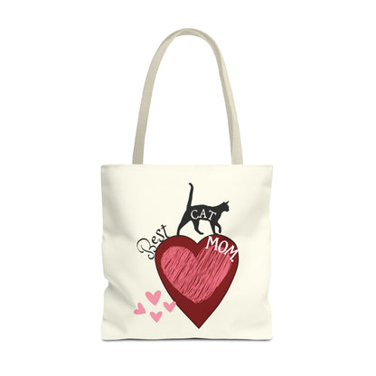 Cat Mom Heart Tote Bag