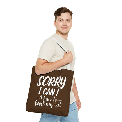 Feed My Cat Tote Bag (Brown)
