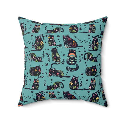 Abstract On Blue Throw Pillow