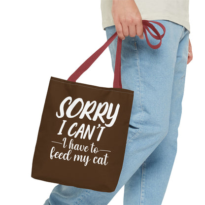 Feed My Cat Tote Bag (Brown)