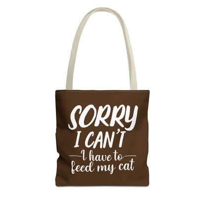 Feed My Cat Tote Bag (Brown)