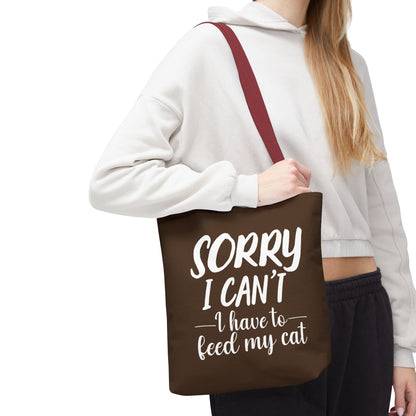 Feed My Cat Tote Bag (Brown)