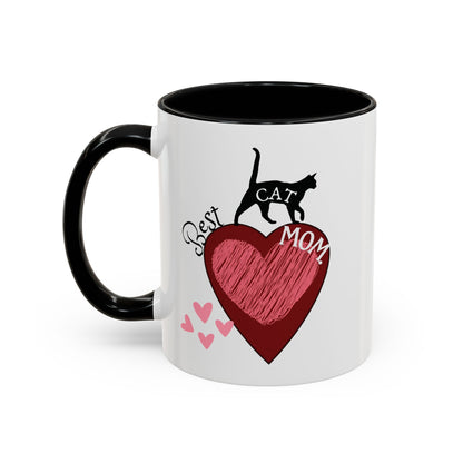 Best Cat Mom Accent Mug
