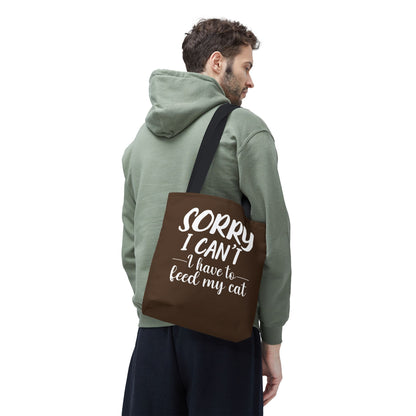 Feed My Cat Tote Bag (Brown)