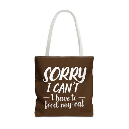 Feed My Cat Tote Bag (Brown)