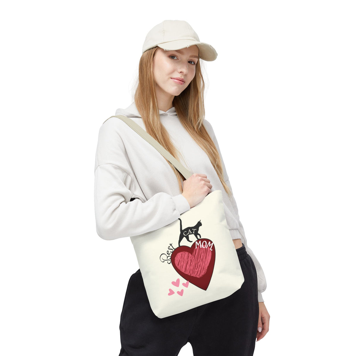 Cat Mom Heart Tote Bag