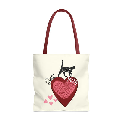 Cat Mom Heart Tote Bag