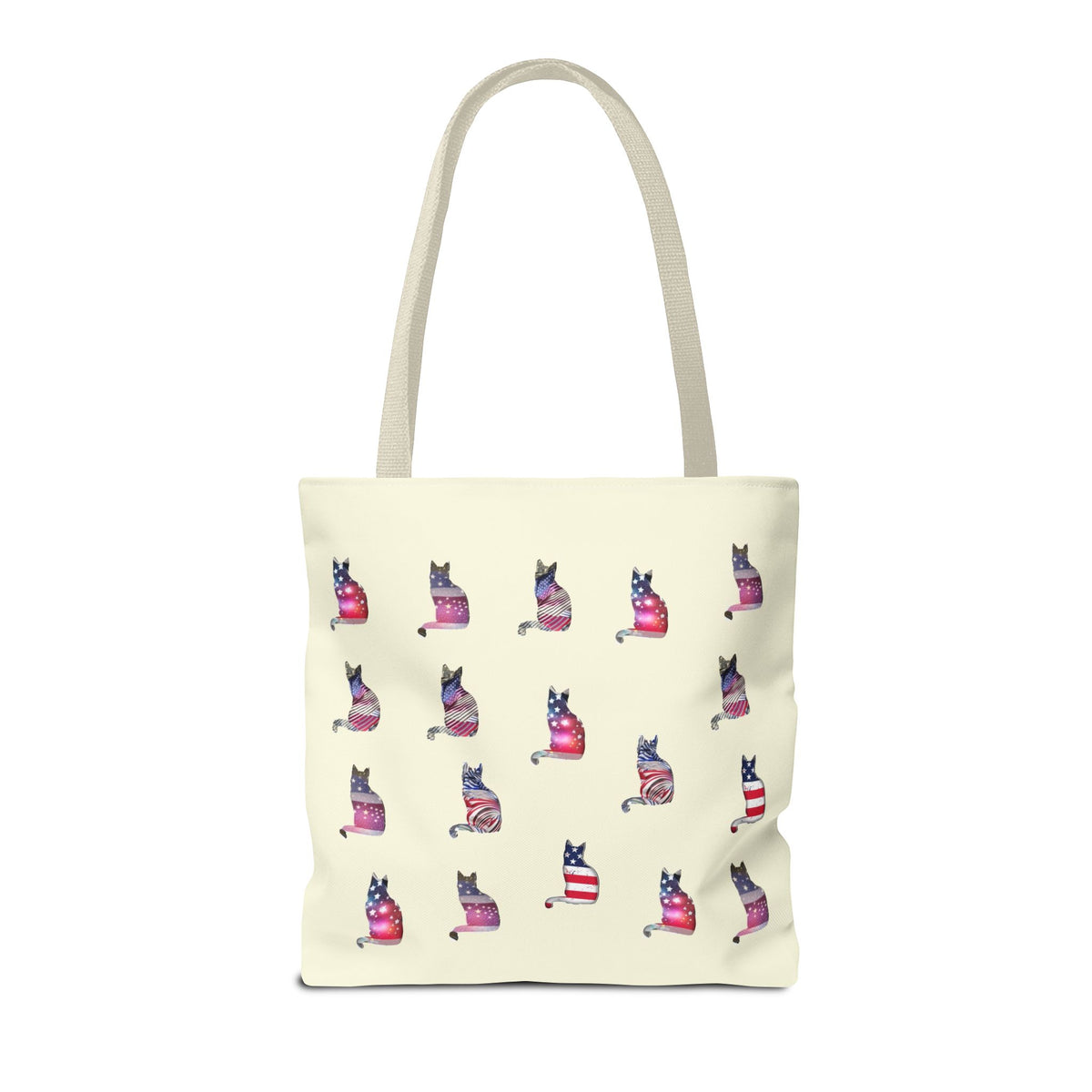 Patriotic Cat Love Tote Bag (Cream)
