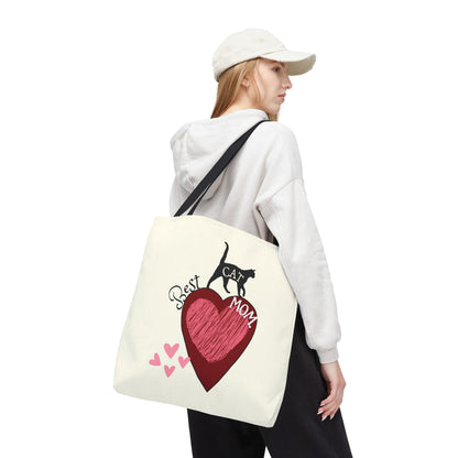 Cat Mom Heart Tote Bag