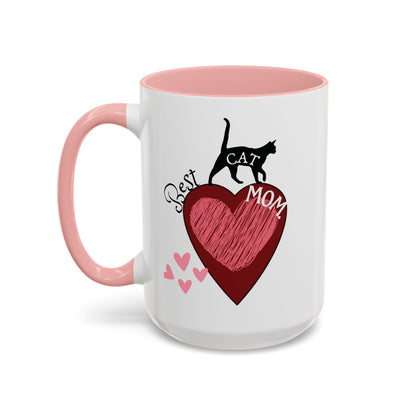 Best Cat Mom Accent Mug
