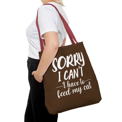 Feed My Cat Tote Bag (Brown)